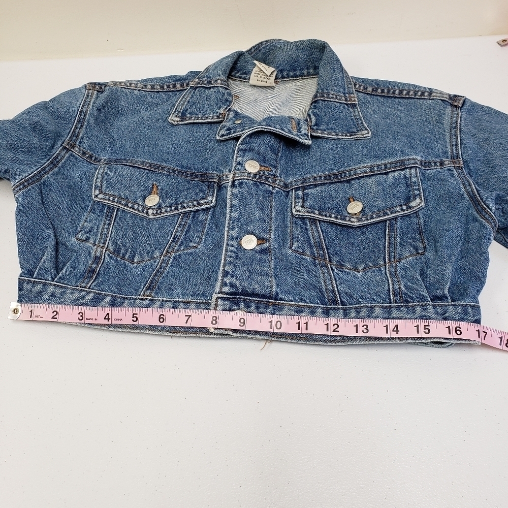 Bongo Womens Cropped Denim Jacket Vintage USA  Size Small - Picture 5 of 7